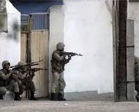 Uzbek government troops calm down riots in Andizhan with machine guns 2005 copblock
