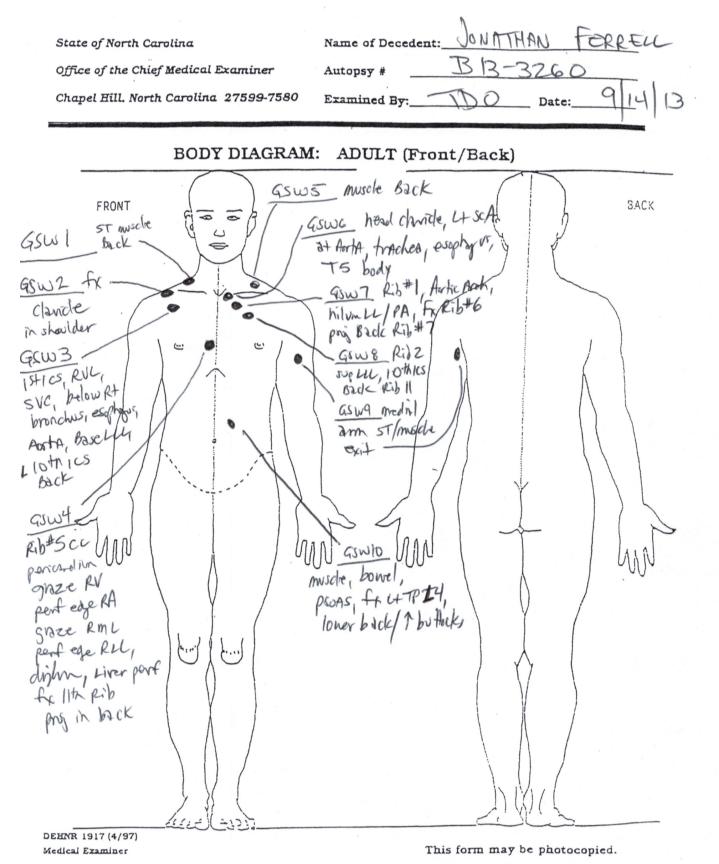 Jonathan Ferrell Autopsy Report