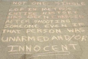 Kelly Patterson was arrested for chalking this message