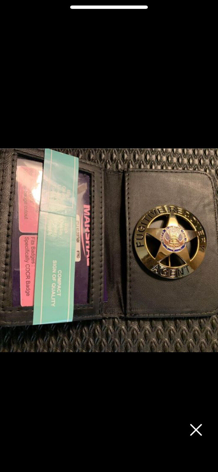 Fugitive Recovery Agent Badge W/Wallet Dog The Bounty Hunter For Collecting Only