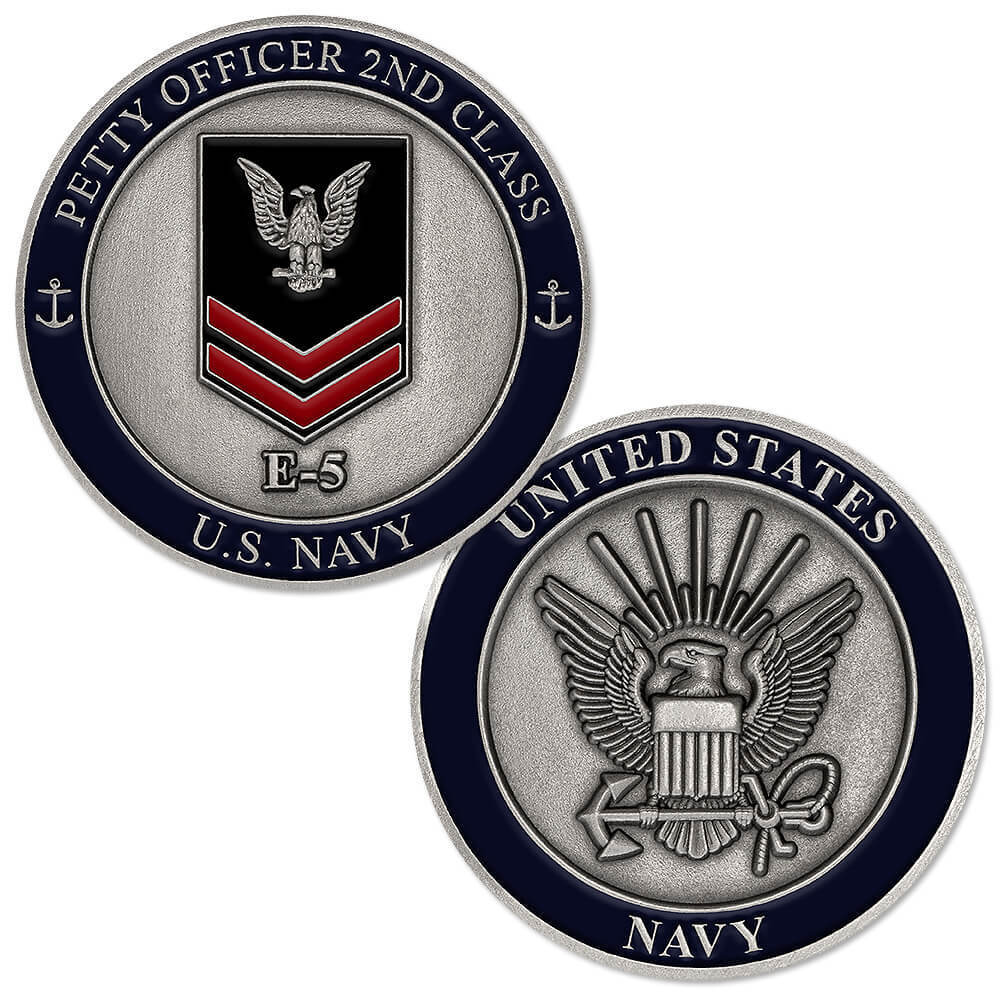 NEW U.S. Navy Petty Officer 2nd Class E-5 Challenge Coin.