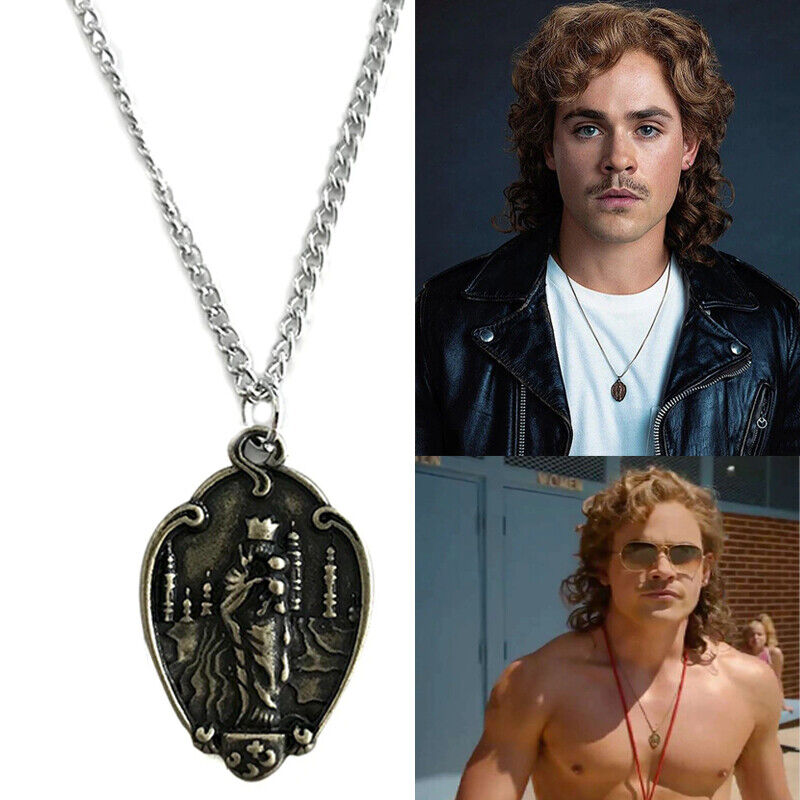 Stranger Things Billy Hargrove Necklaces-Virgin Mary Vintage Jewelry religious 