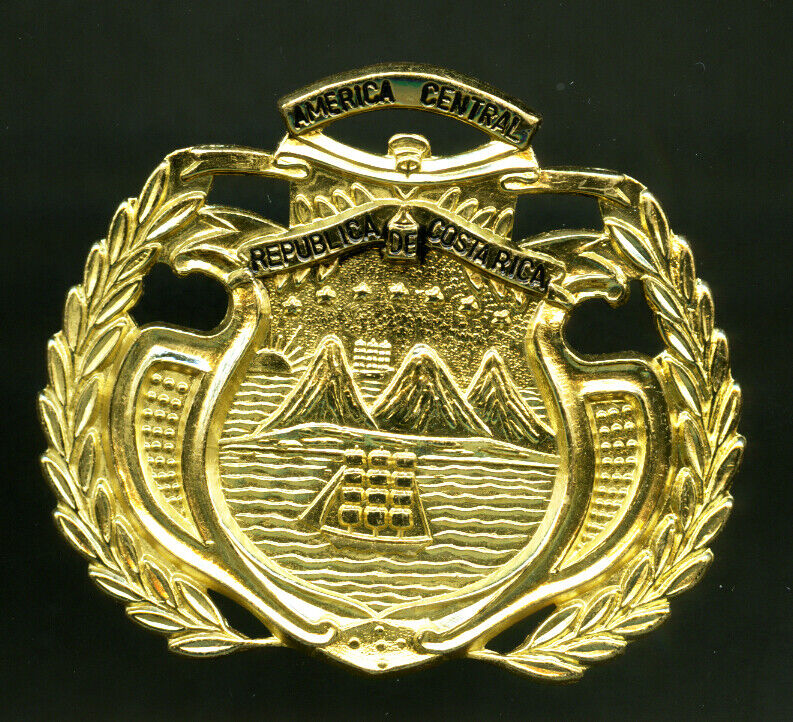 Defunct COSTA RICA Civil Guard (Army) (Police) Visor Hat Cap Badge by N.S. Meyer