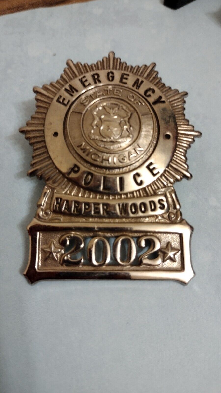 Obsolete Vintage Harper  Woods Michigan Police Badge 