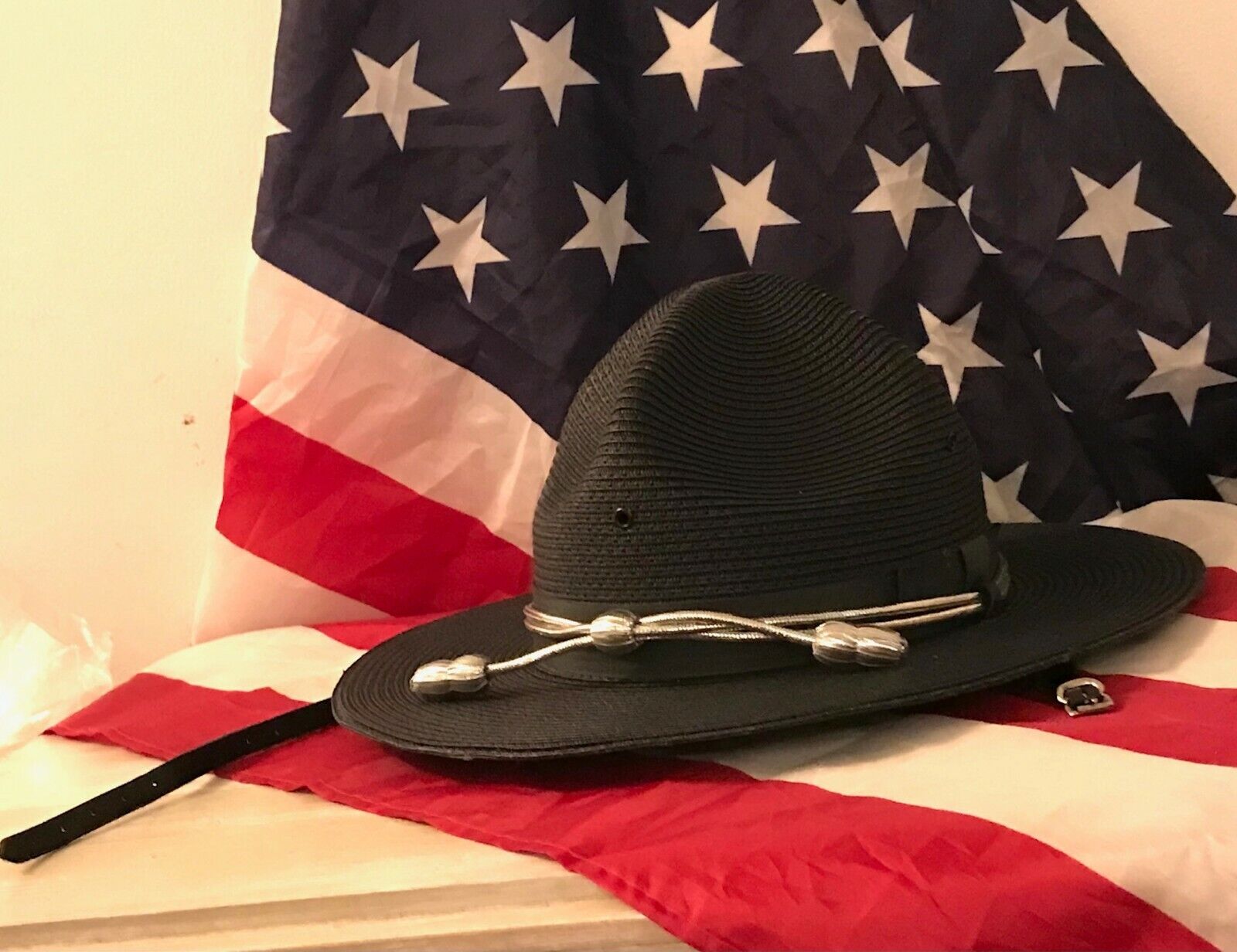 NEW SHERIFF -STRATTON HAT/Lawman/DARK BLUE/ S40 / campaign cord/ strap/sz 7 1/2 
