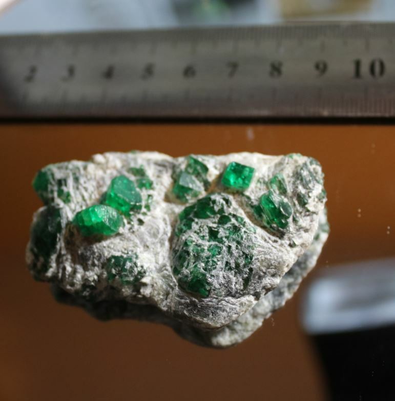 Swat Valley Emerald Crystals Mingora Mines Talc Schist Bedrock Hexagonal Natural