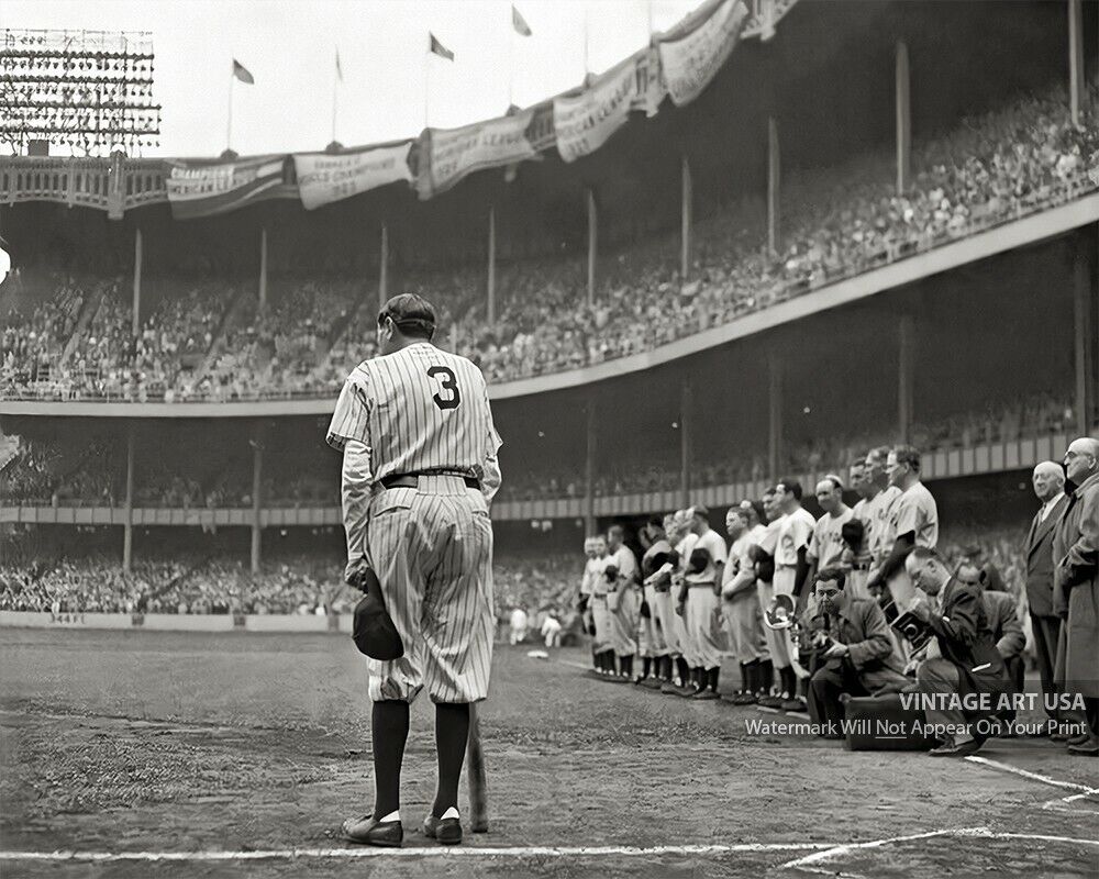 Babe Ruth Retires 1949 Pulitzer Prize Winning Photo - Baseball Man Cave Wall Art