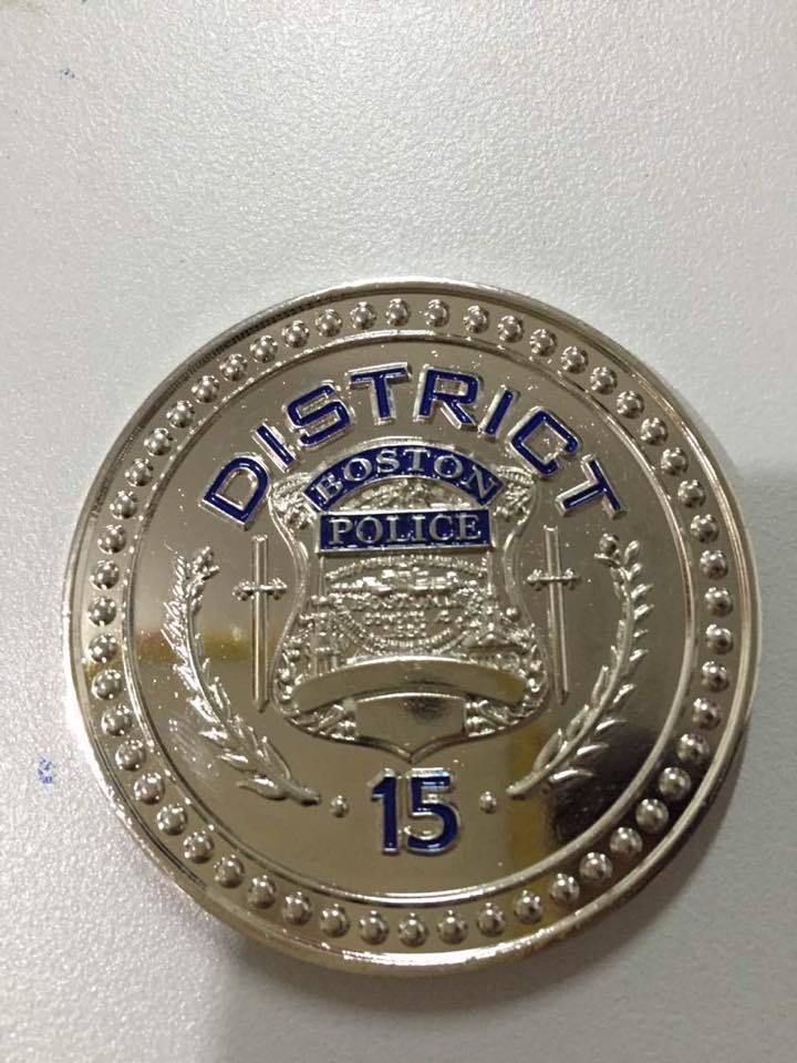 Boston Mass. Police District 15 Challenge Coin 