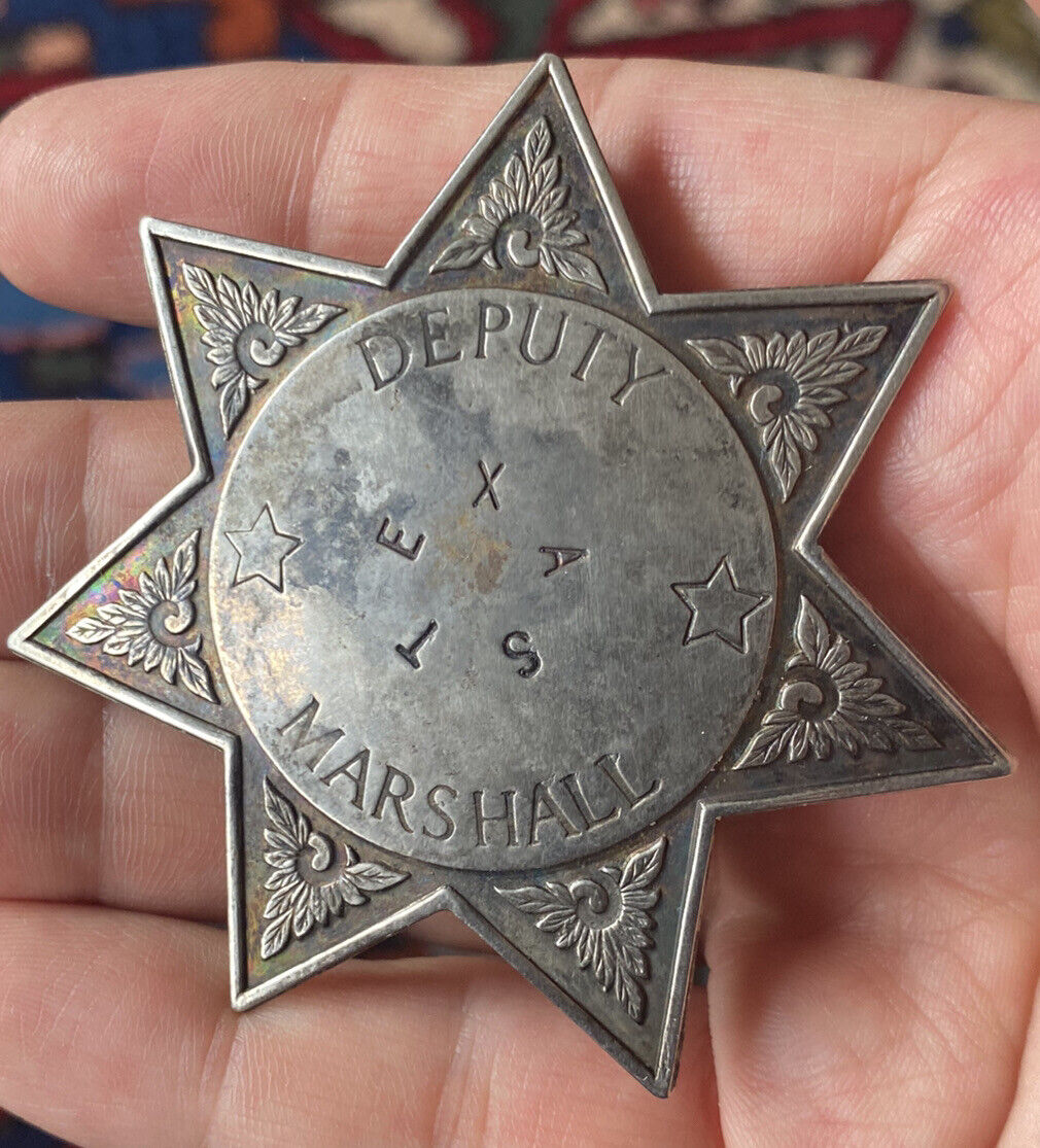 Antique Texas Deputy Marshal Police Badge - Incredibly Rare