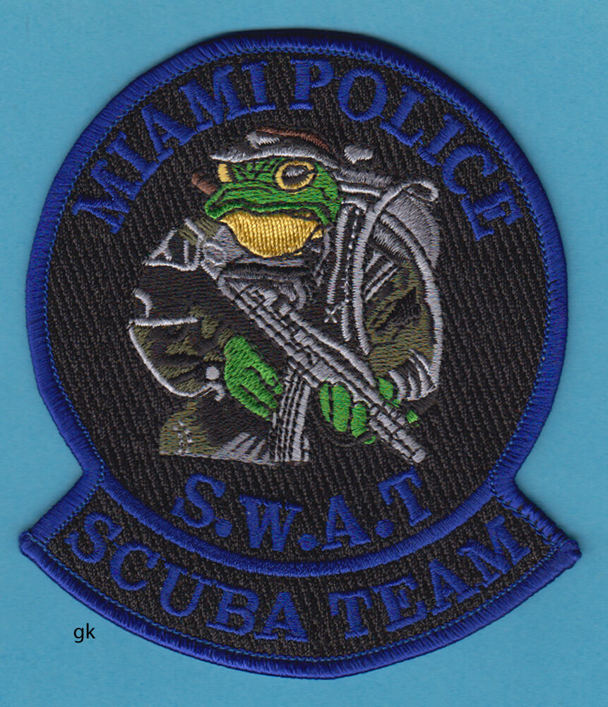 MIAMI FLORIDA SWAT POLICE SCUBA DIVE TEAM SHOULDER PATCH (BLUE)