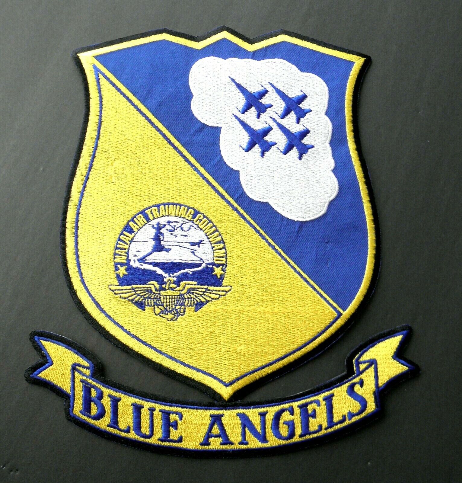 US NAVY BLUE ANGELS CUTOUT LARGE EMBROIDERED JACKET PATCH 8.5 INCHES USN 