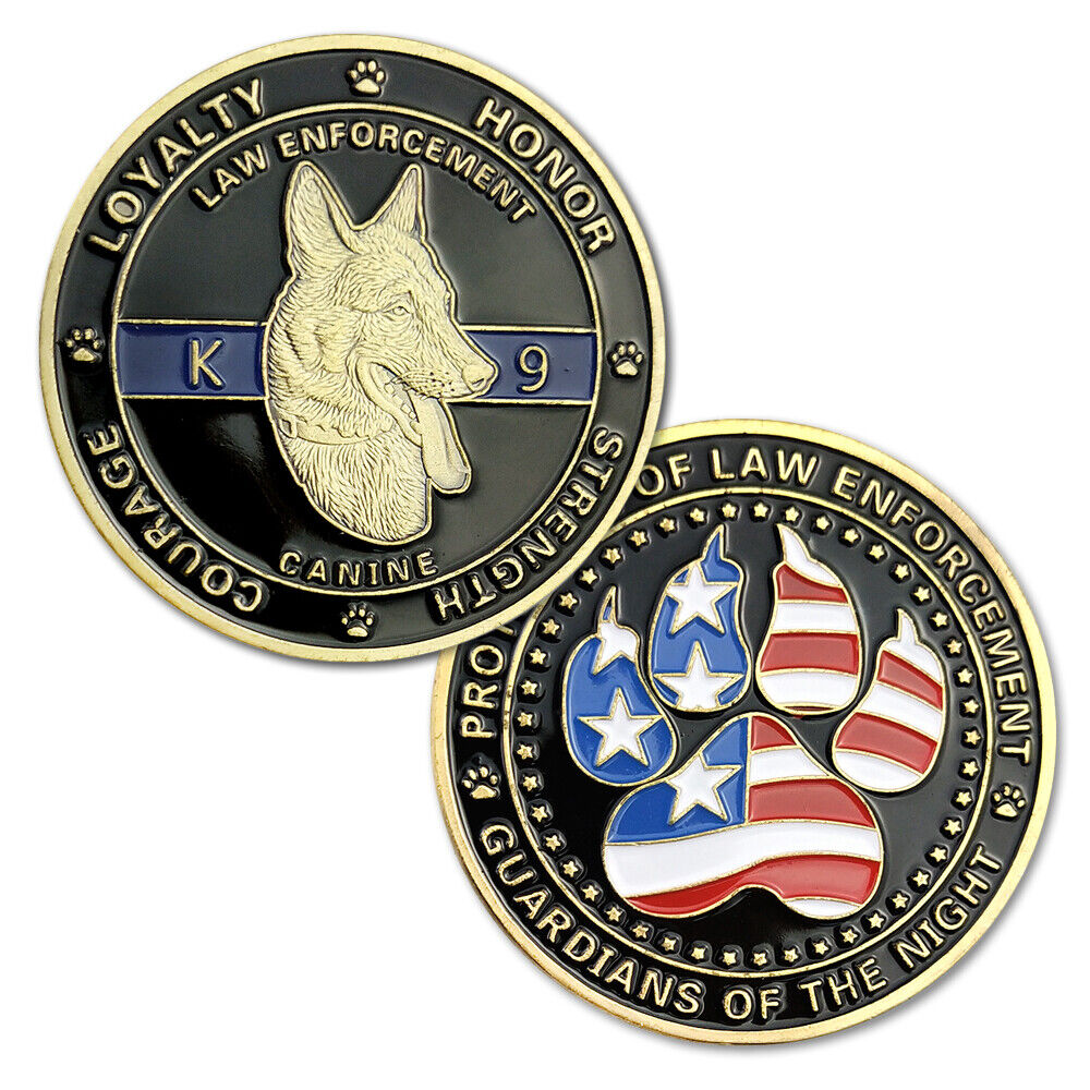 Law Enforcement Canine Challenge Coin K9 Guardian of the Night Medallion Coin