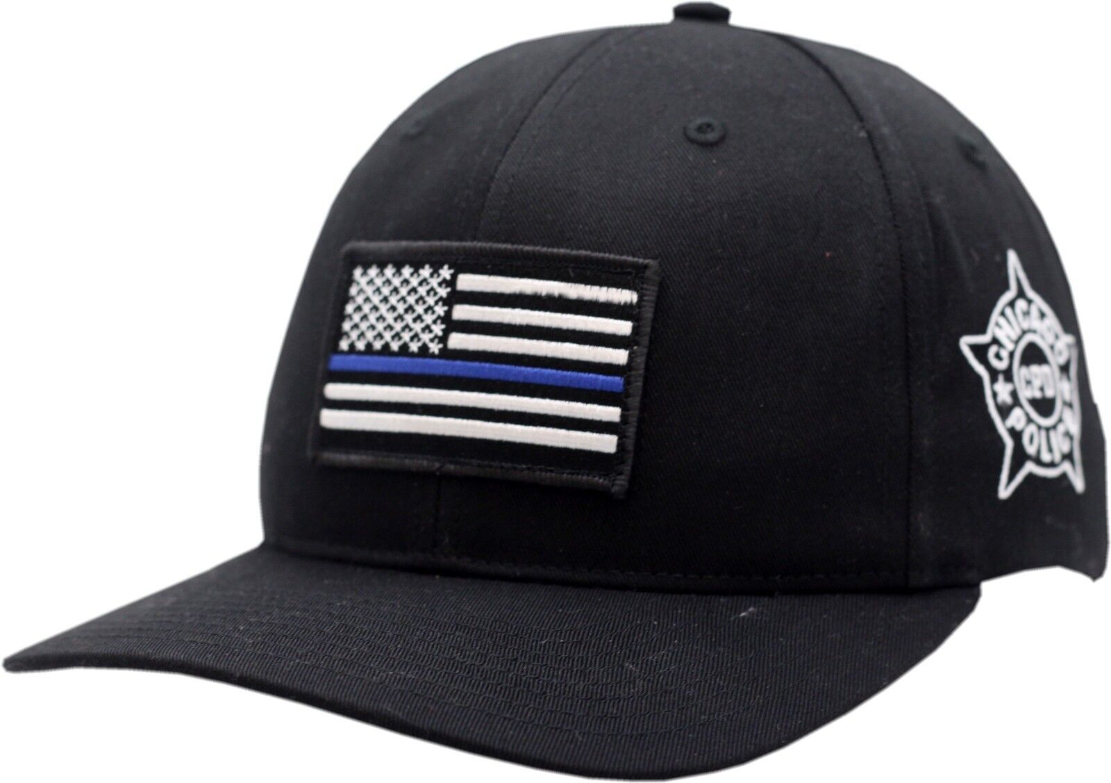 American Flag Blue Line Hat Chicago Police Department 