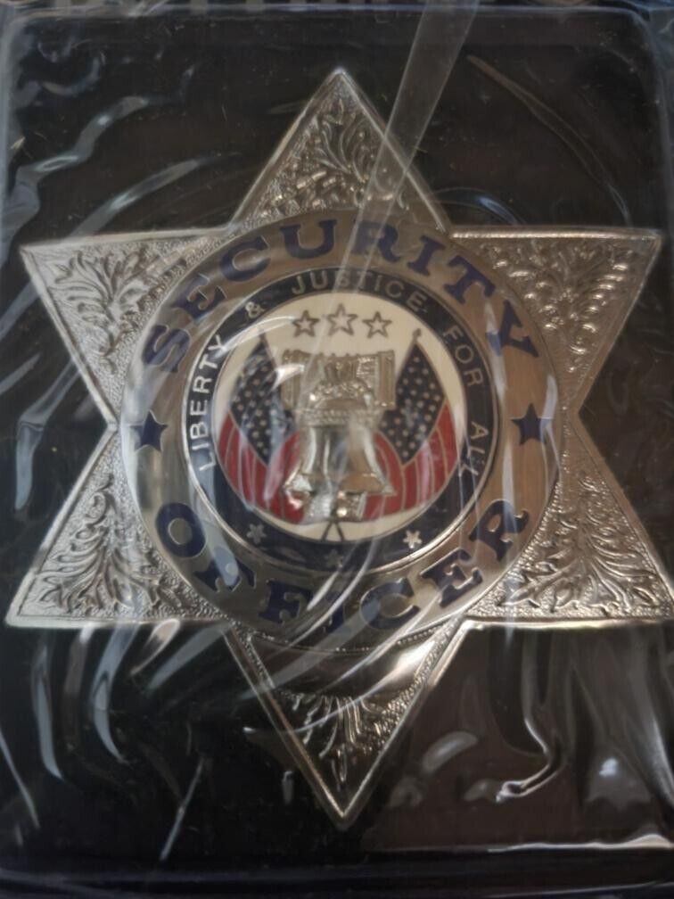  Private Security Guard Shield 6-Point Star Silver