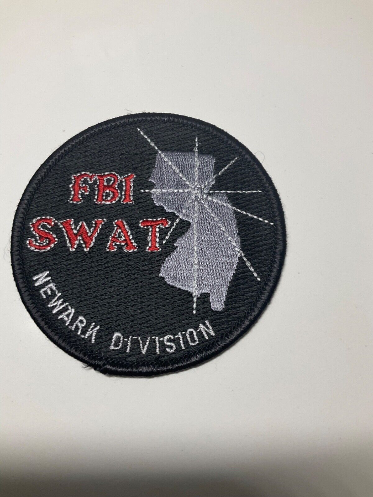 FBI SWAT SRT Newark Black GRAY RED. State New Jersey NJ police