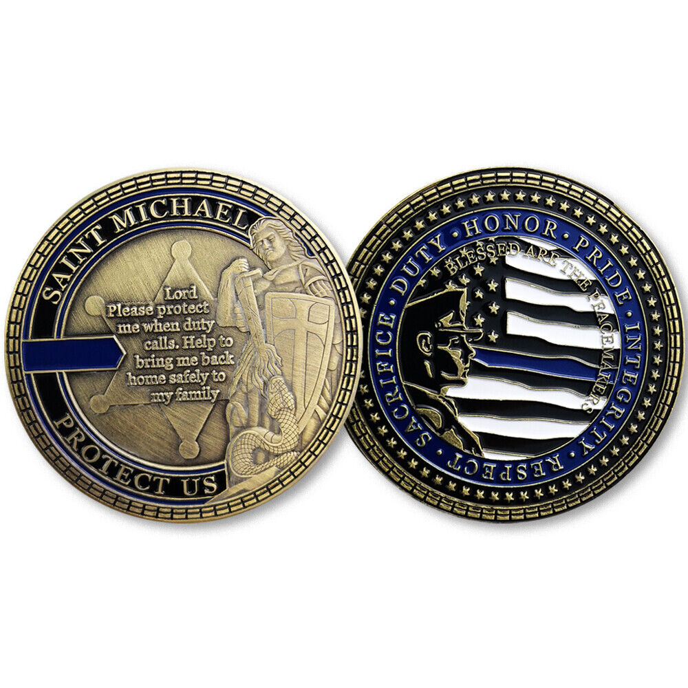 Law Enforcement Challenge Coin Sheriff Six Pointed Star St Michael Patron Saint