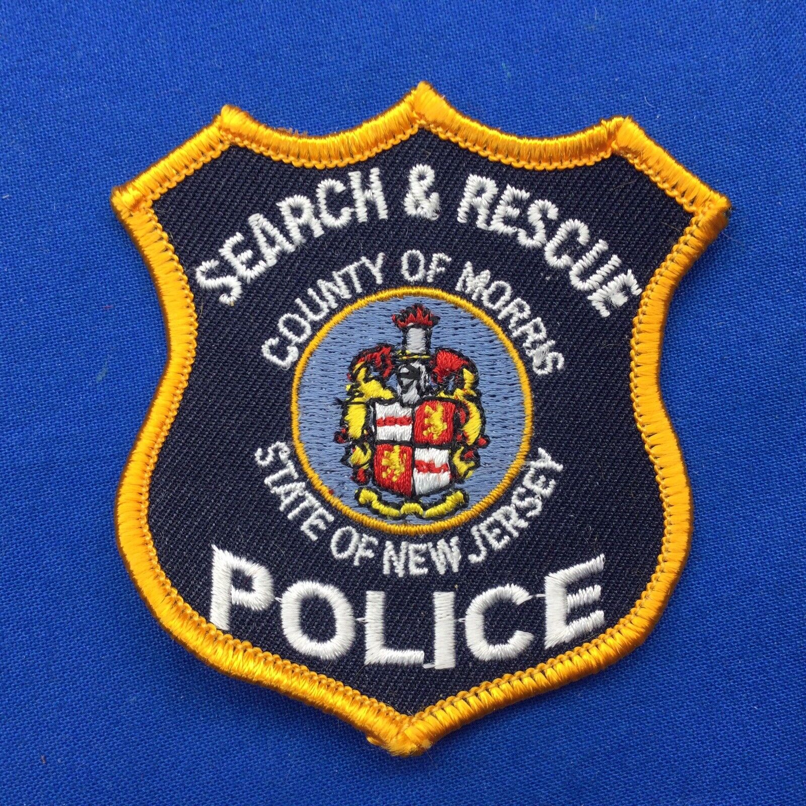 Morris County Police N.J. Search & Rescue Obsolete Cloth Hat Patch