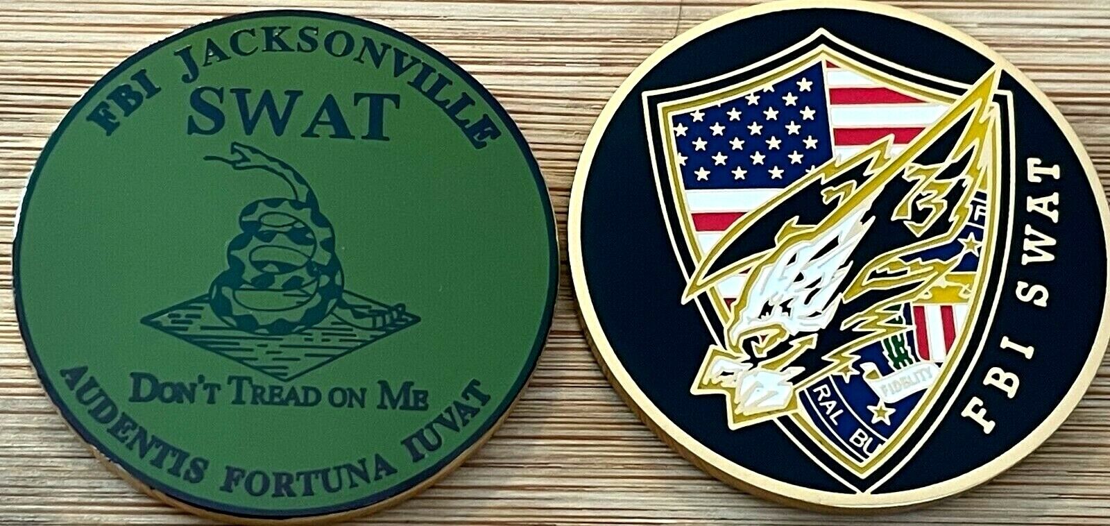 FBI - JAX SWAT Team SecondGEN gold version Full Color SUPER RARE Challenge coin