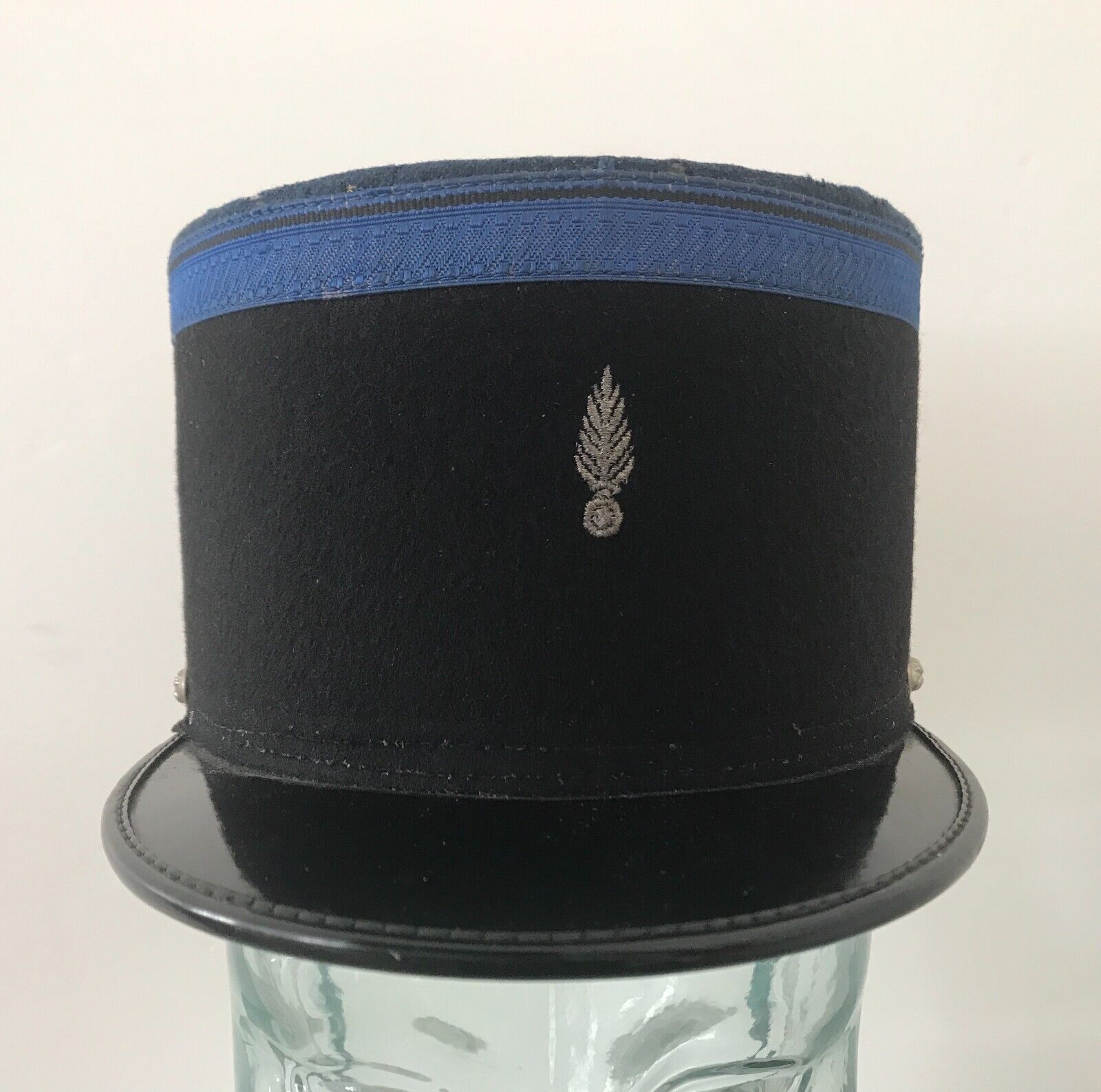 Vintage Original French Gendarme Police Hat Cap Kepi Black and Blue France