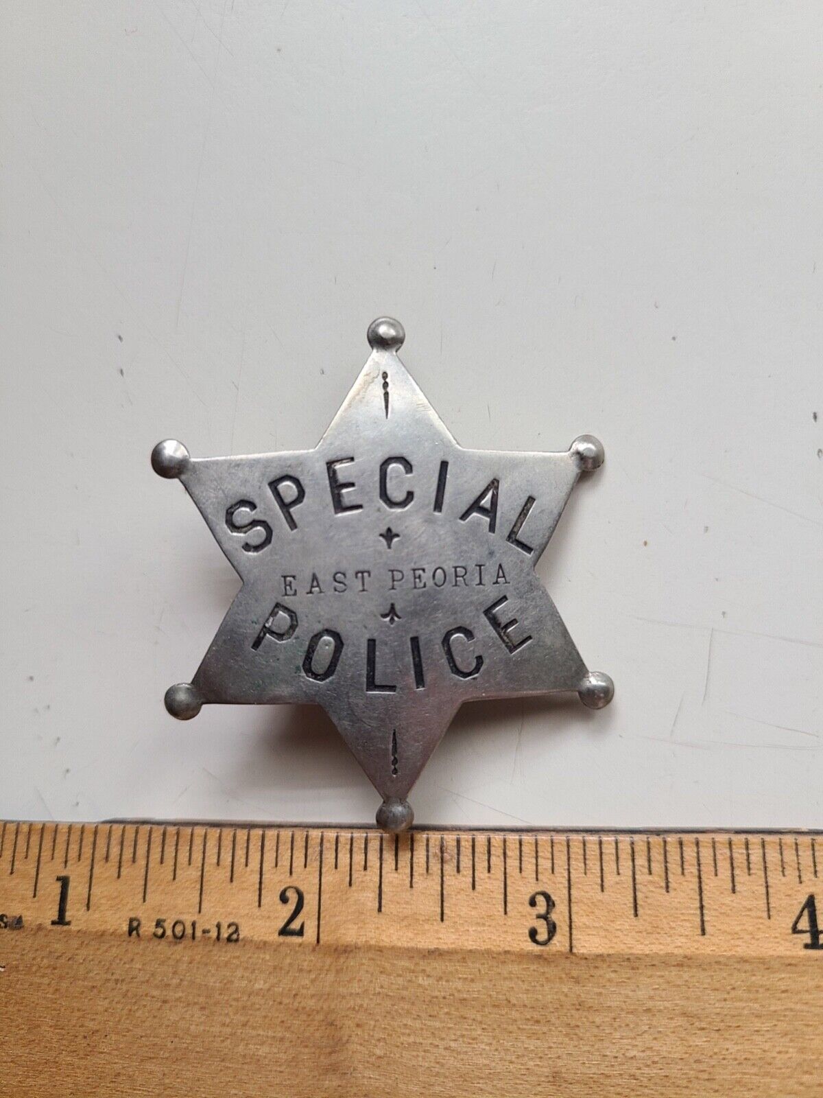 Very Early East Peoria ILL Special Police Badge Six Point Star Illinois 