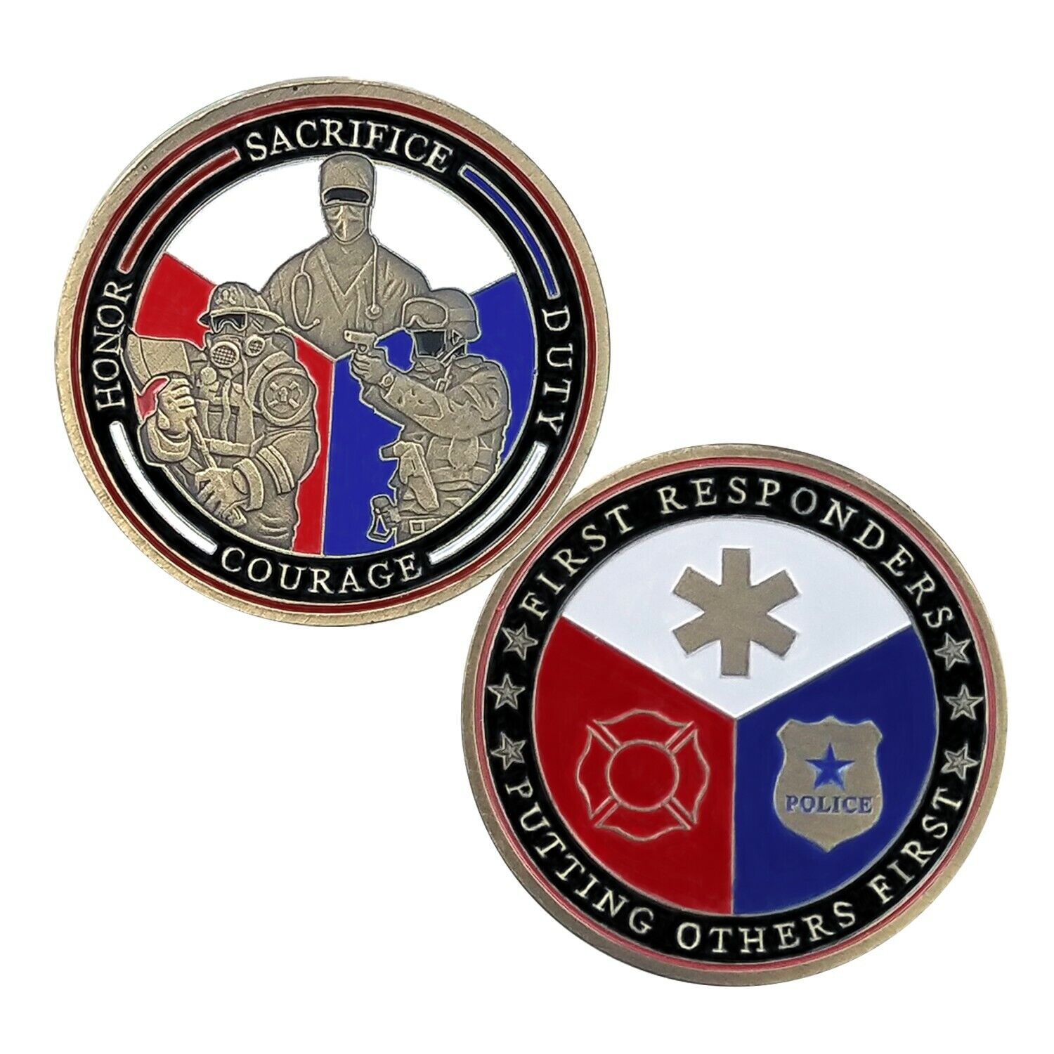 First Responder Challenge Coin SWAT EMT FIREFIGHTER Collectible Medallion Gift