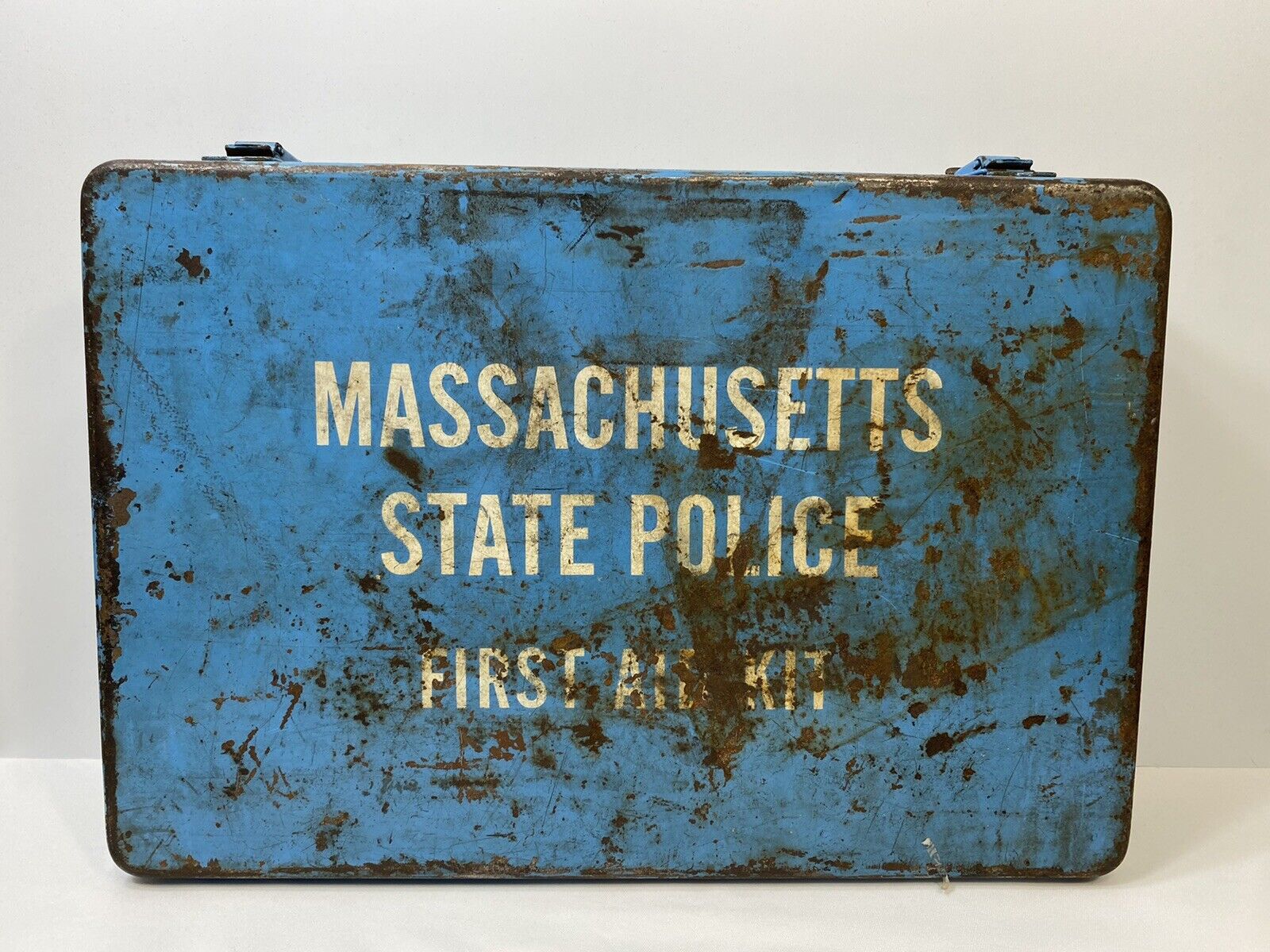 Massachusetts State Police Vintage First Aid Kit Full Of Medical Contents RARE