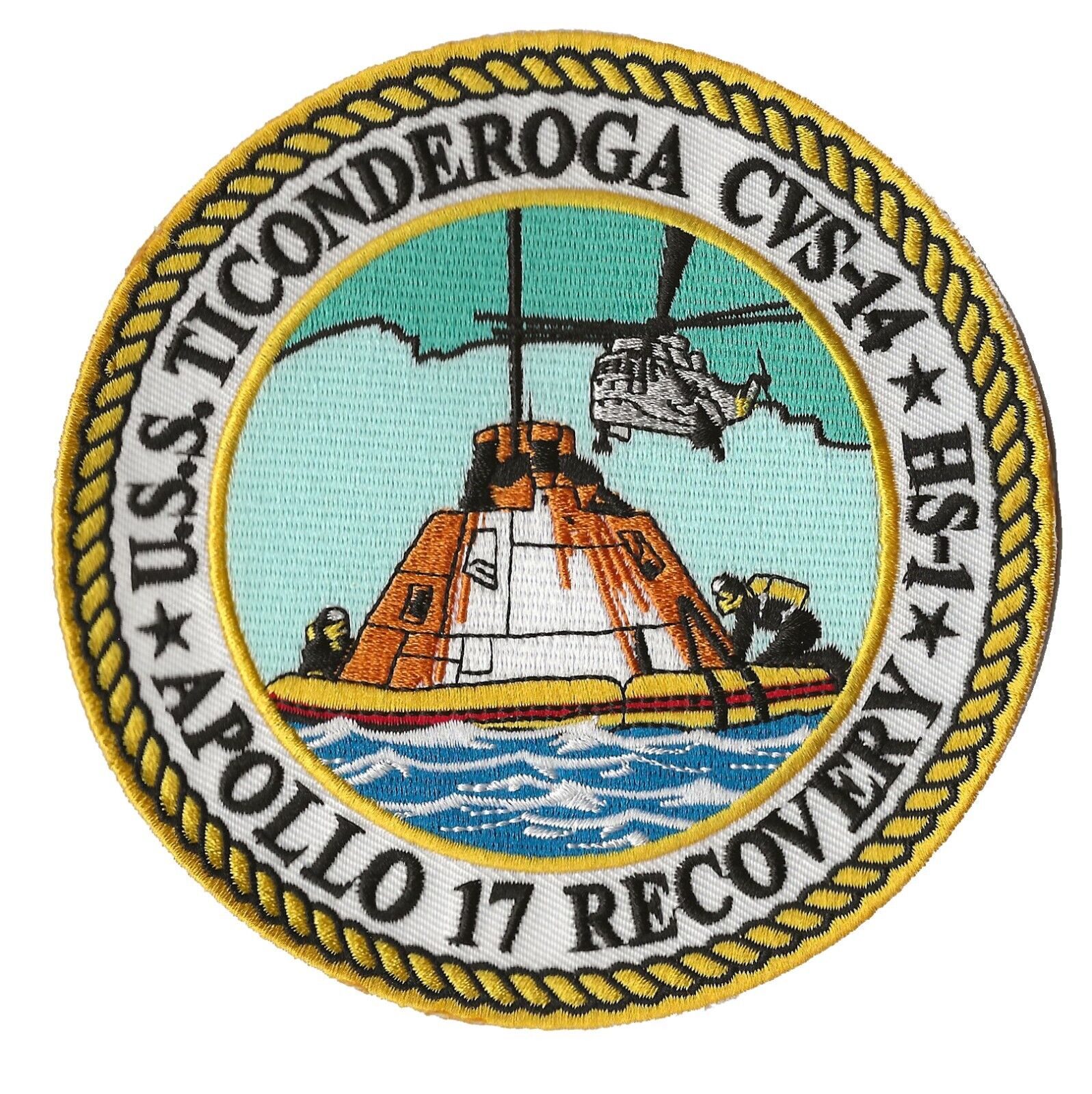 Apollo 17 USS Ticonderoga CVS-14 NASA US Navy space recovery force ship patch