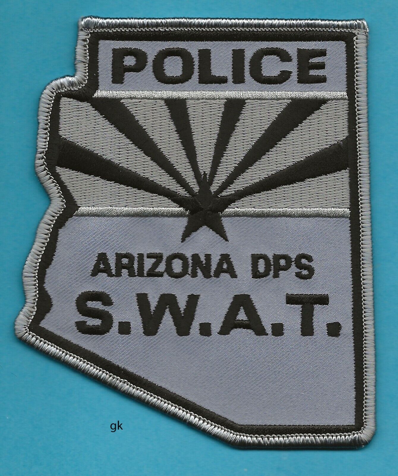  ARIZONA POLICE SWAT DPS STATE SHAPE SHOULDER PATCH  (Subdued - Gray)
