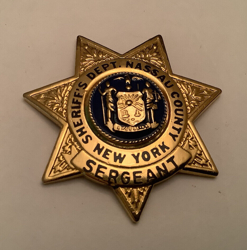 SHERIFF DEPT. BADGE SERGEANT WALLET SIZE NASSAU CO. NEW YORK