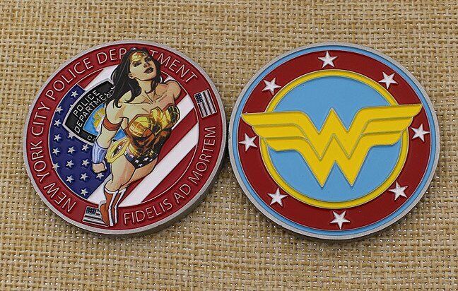 NYPD Police Fidelis Ad Mortem Wonder Woman DC Comics CHALLENGE COIN Medallion NY