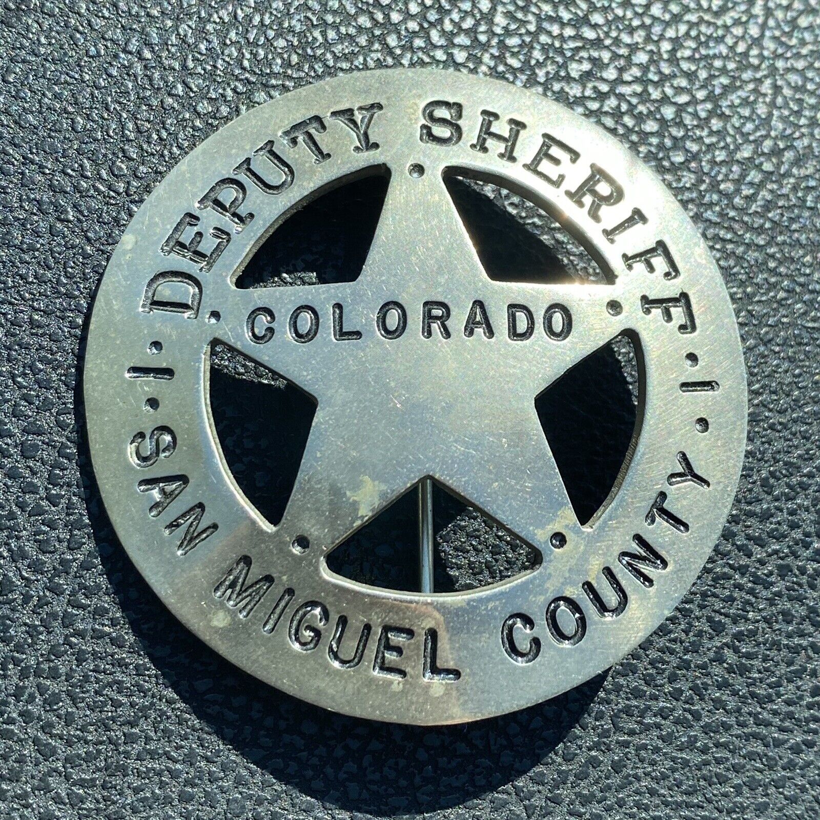 Vintage Antique San Miguel County Colorado Sheriff Tin Badge 