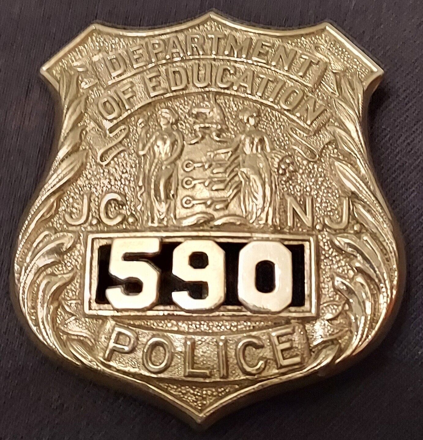 Antique Obsolete Jersey City NJ Board Of Education Police badge