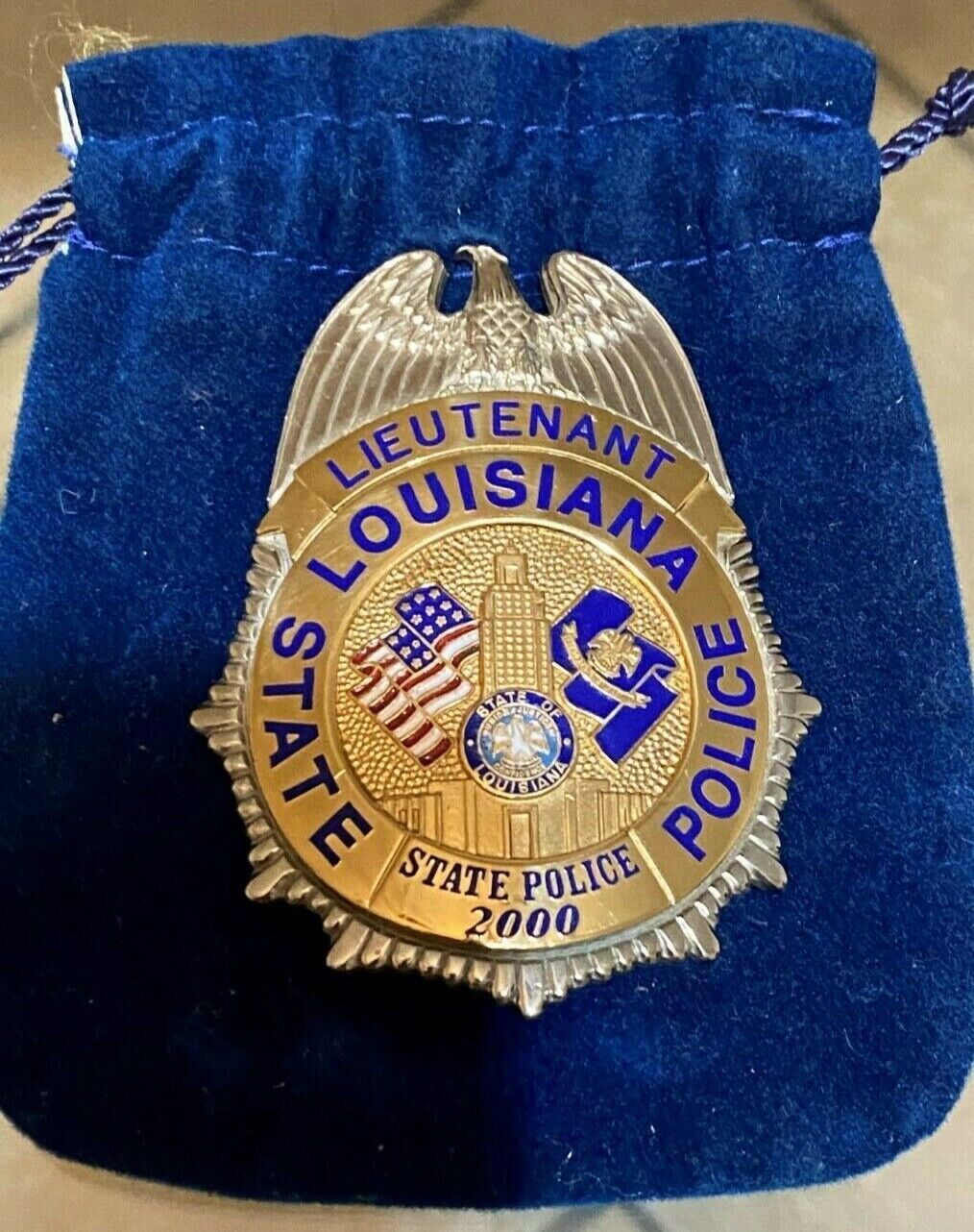 Louisiana State Police Commemorative YR2000 Breast Badge (Rank: Lieutenant) 
