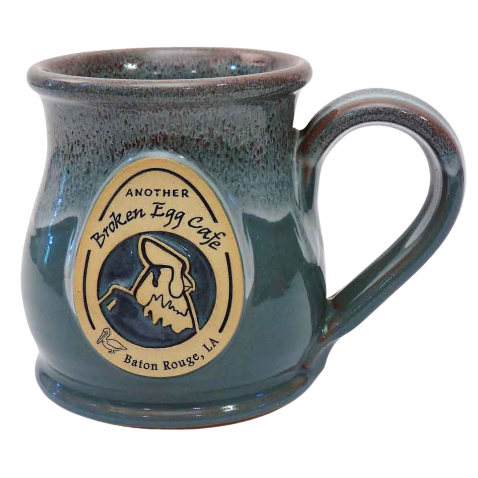 Deneen Pottery Another Broken Egg Cafe Mug / Cup Baton Rouge LA 2015 Teal