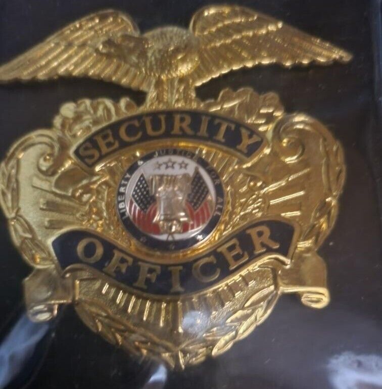 Guard Hat Security Officer Badge Eagle Gold Tone New