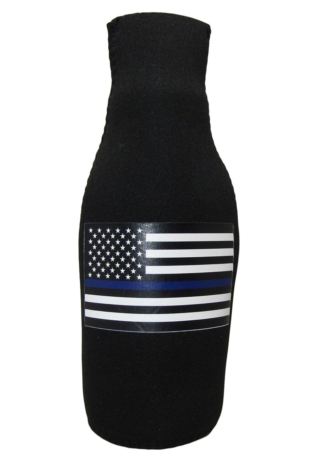 USA Thin Blue Line Police Law Collapsible Insulated Printed Bottle Jacket 