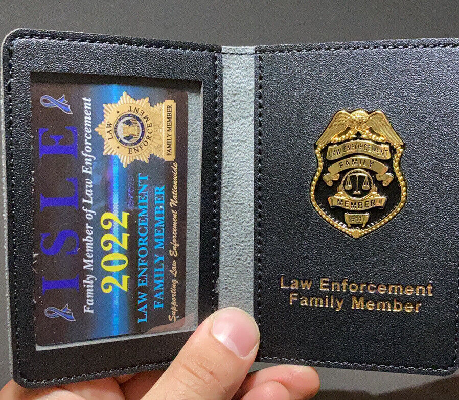 POLICE FAMILY MEMBER Leather WALLET & Card WithMINI BADGE ORIGINAL ISLE Product