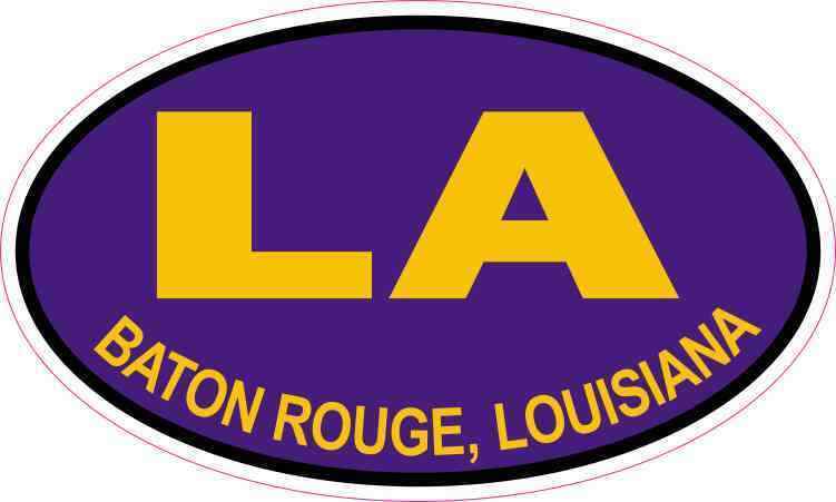 5x3 Purple Gold Baton Rouge Louisiana Sticker Car Truck Vehicle Bumper Decal