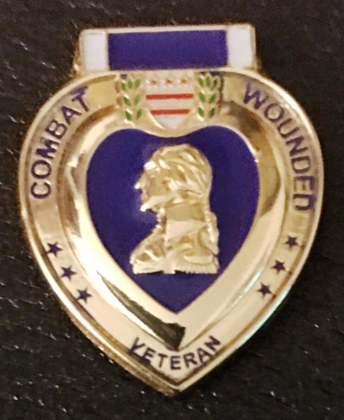 PURPLE HEART COMBAT WOUNDED VETERAN HAT LAPEL PIN ARMY MARINES..NEW