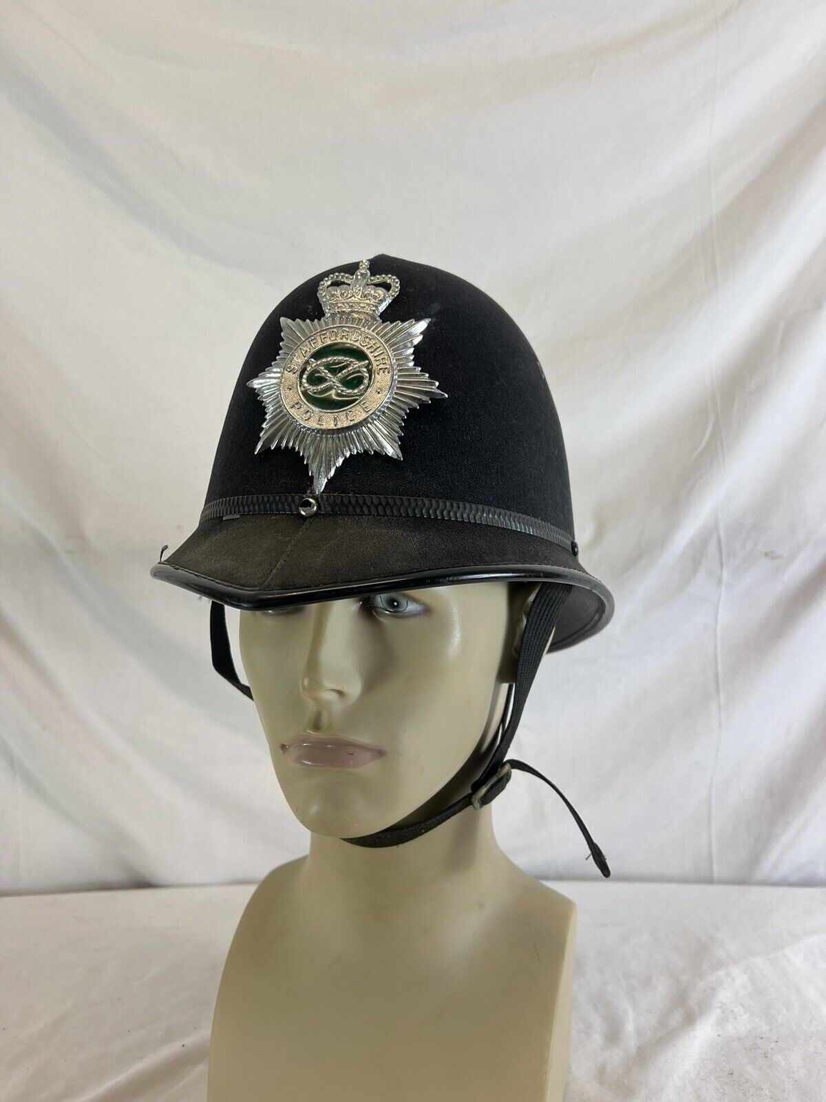 Vintage British Bobby Helmet Hat UK  Staffordshire Police size 57