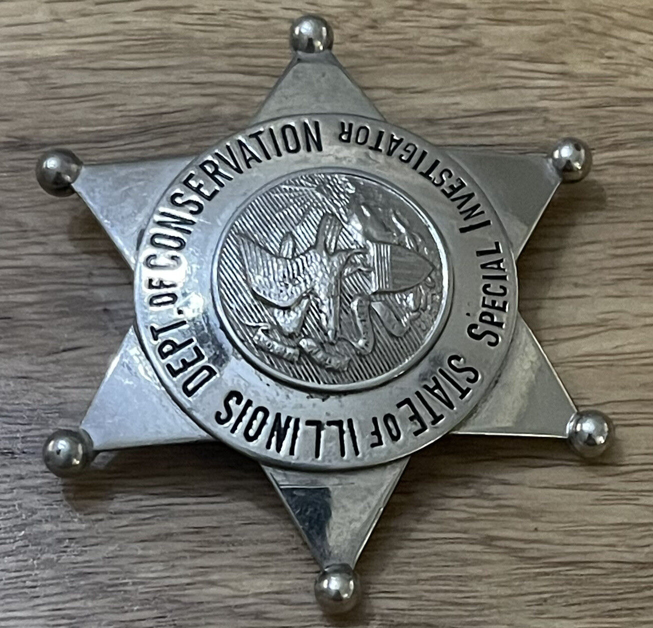 Vintage State Of Illinois Dept. Of Conservation Special Investigation Badge