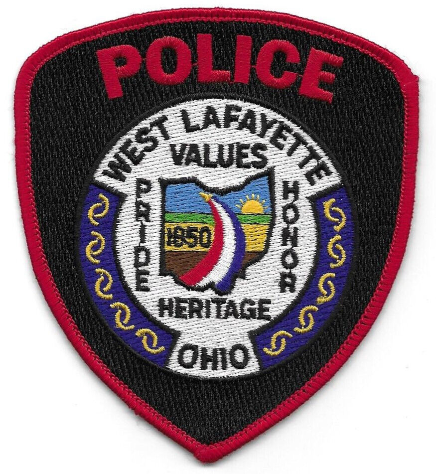 West Lafayette OHIO OH Police patch red border
