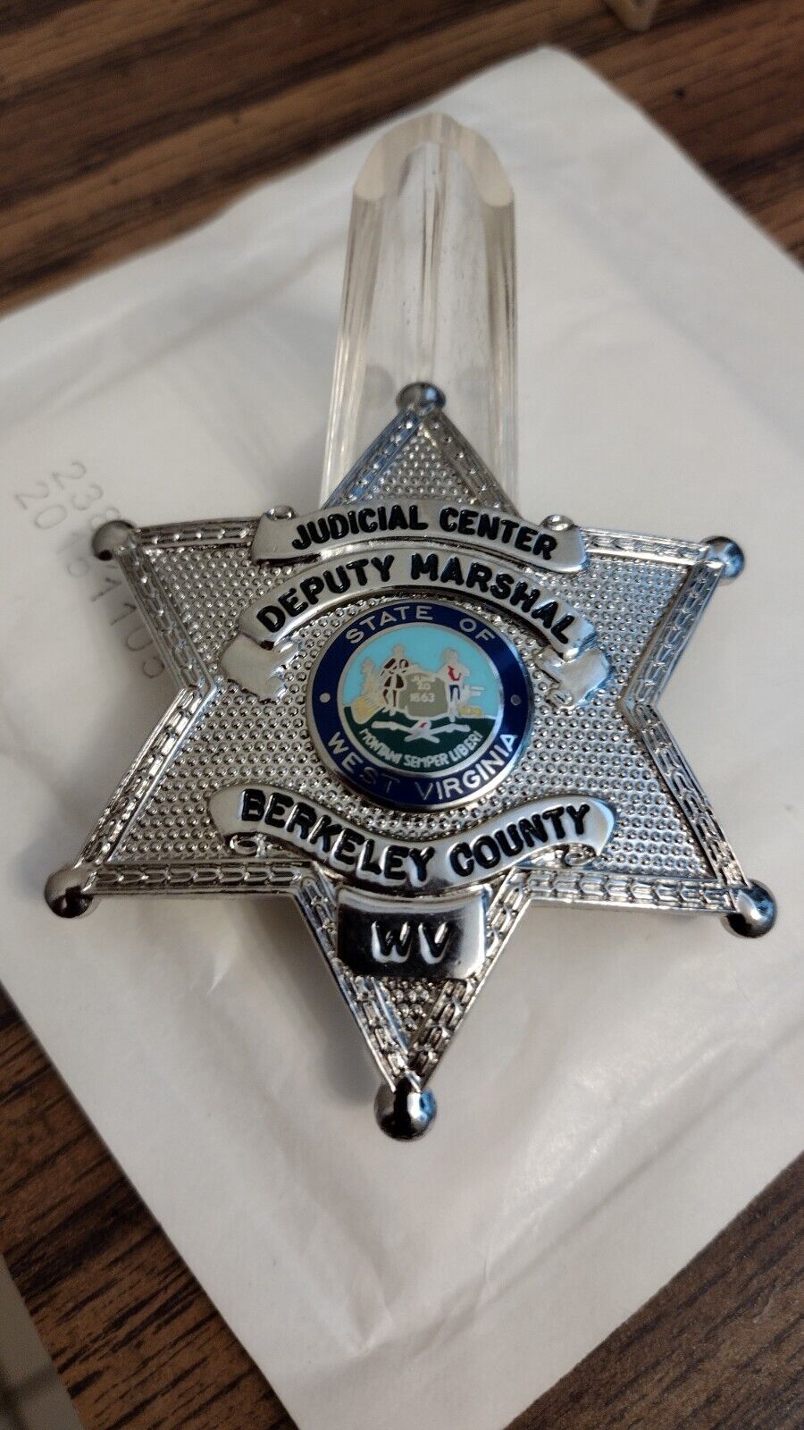 Obsolete Berkeley County West Virginia Deputy Marshal Badge Hallmark Blackinton
