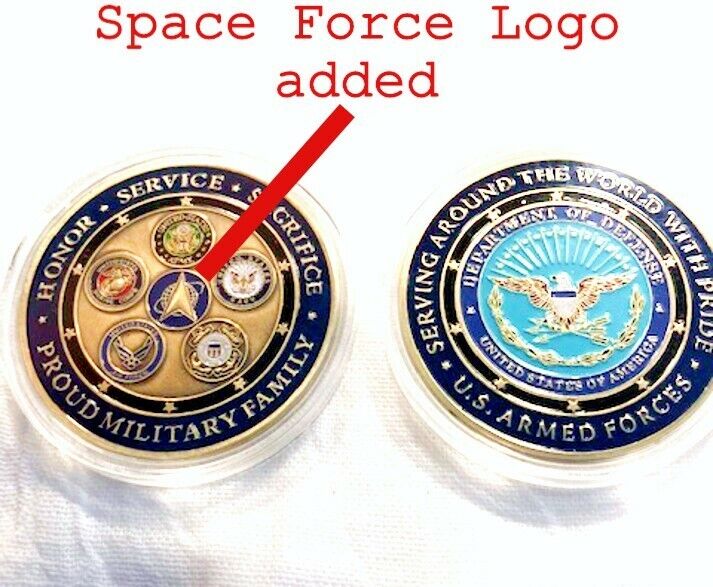 RARE = Unique = All 6 branches including SPACE FORCE US Armed Forces Coin 2
