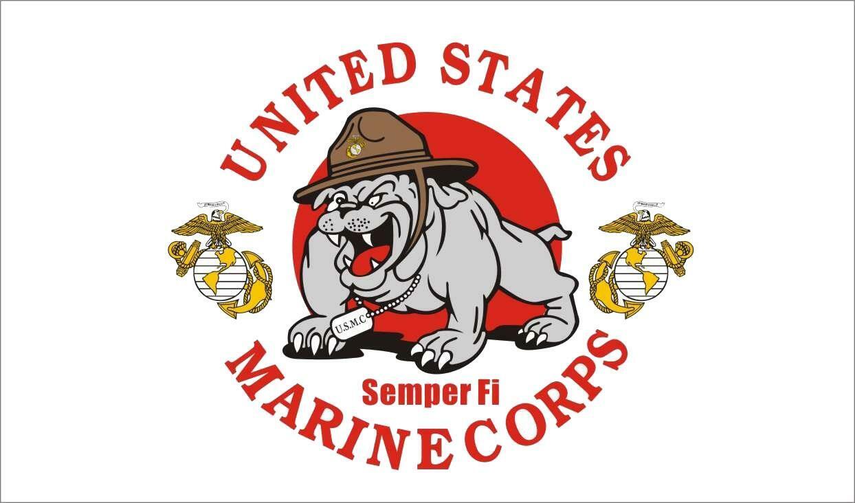 UNITED STATES USM MARINES DOG MASCOT  3X5 FLAG FL767 3 X 5 polyester MILITARY N