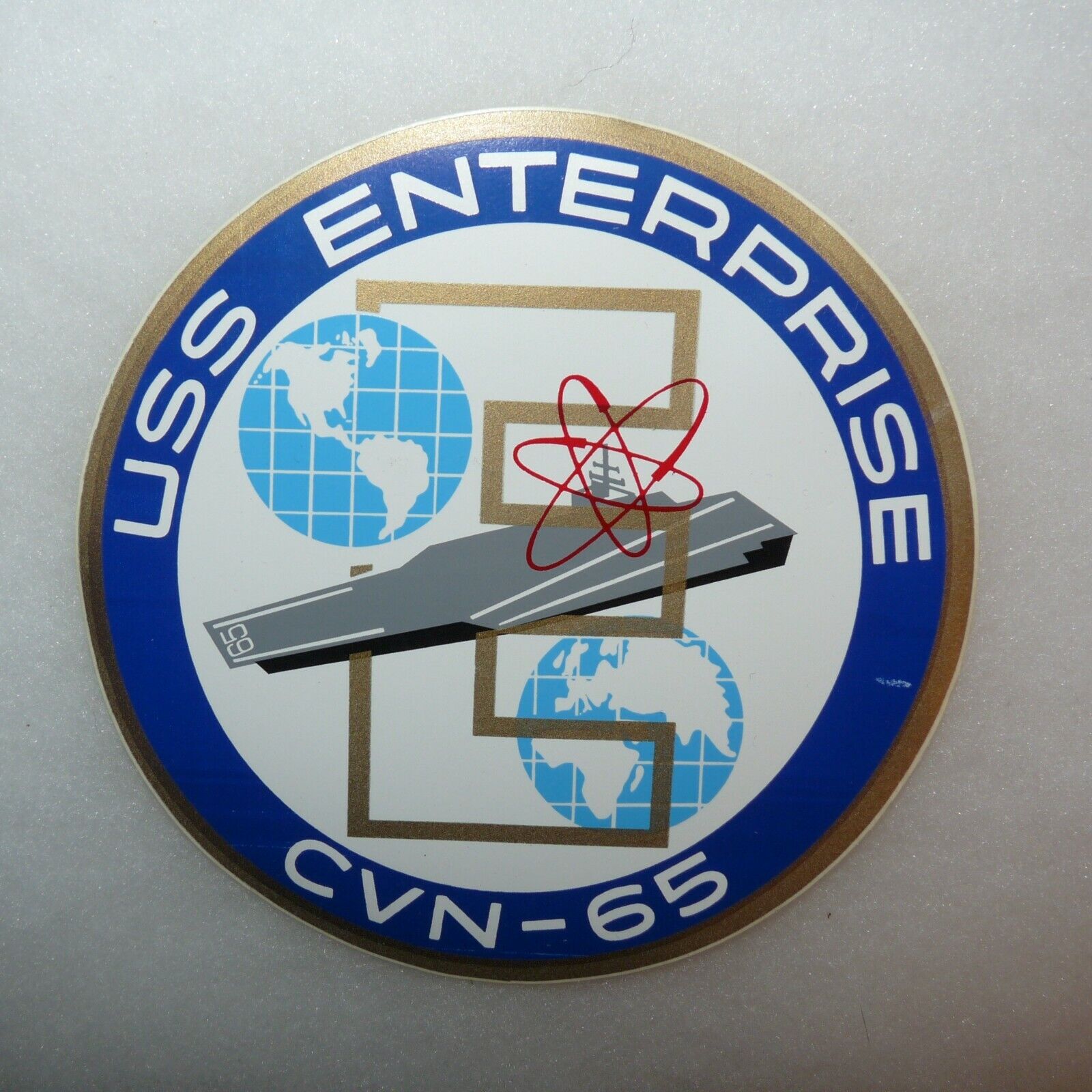 Vintage US Navy USS Enterprise CVN-65 Bumper Sticker/Window Decal
