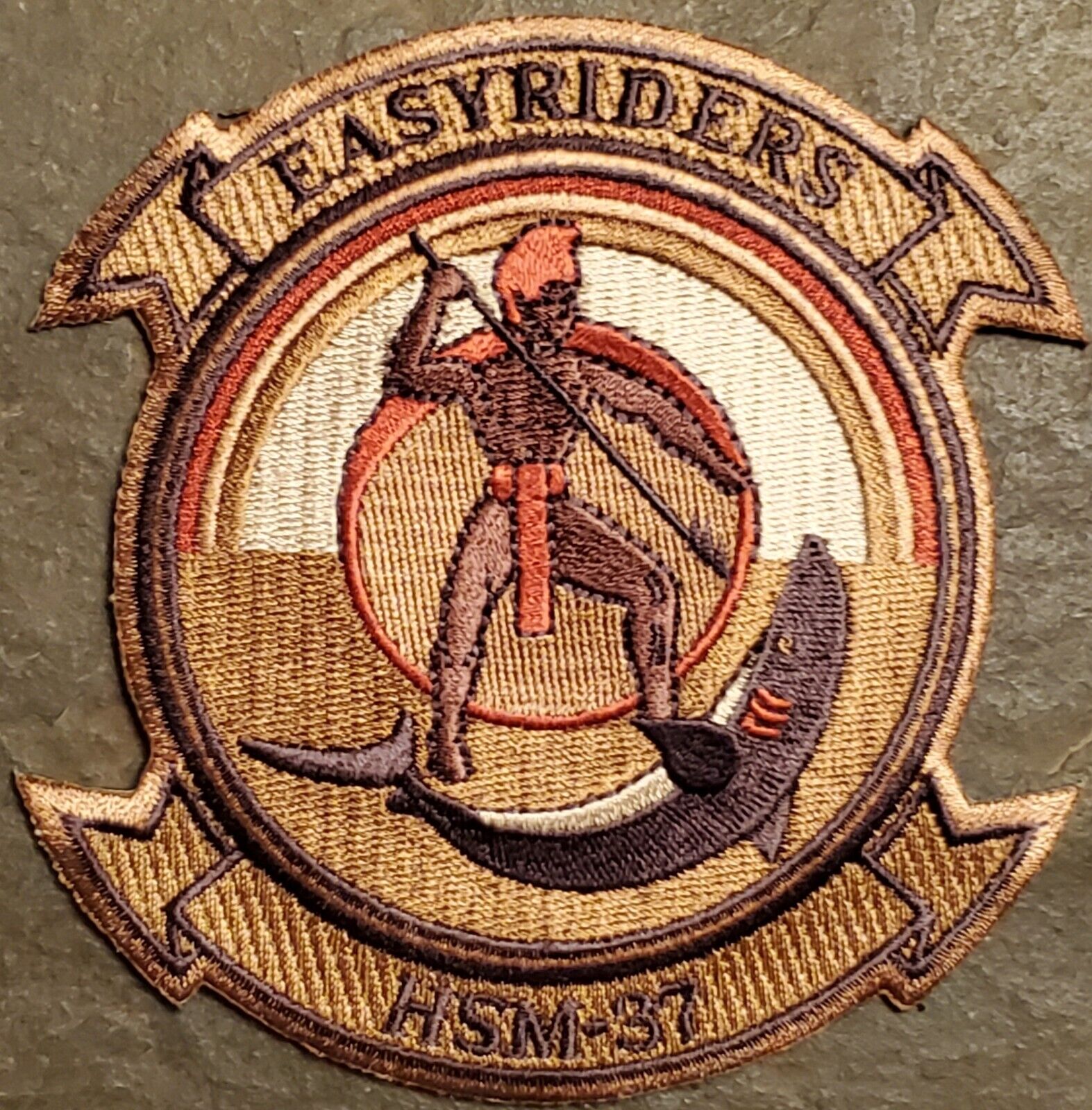USN NAVY PATCH HSM-37 EASYRIDERS DESERT PATCH HELICOPTER MARITIME STRIKE SQDN
