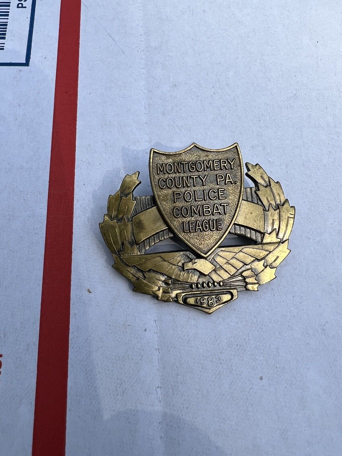 Vintage obsolete Montgomery County PA combat League Badge