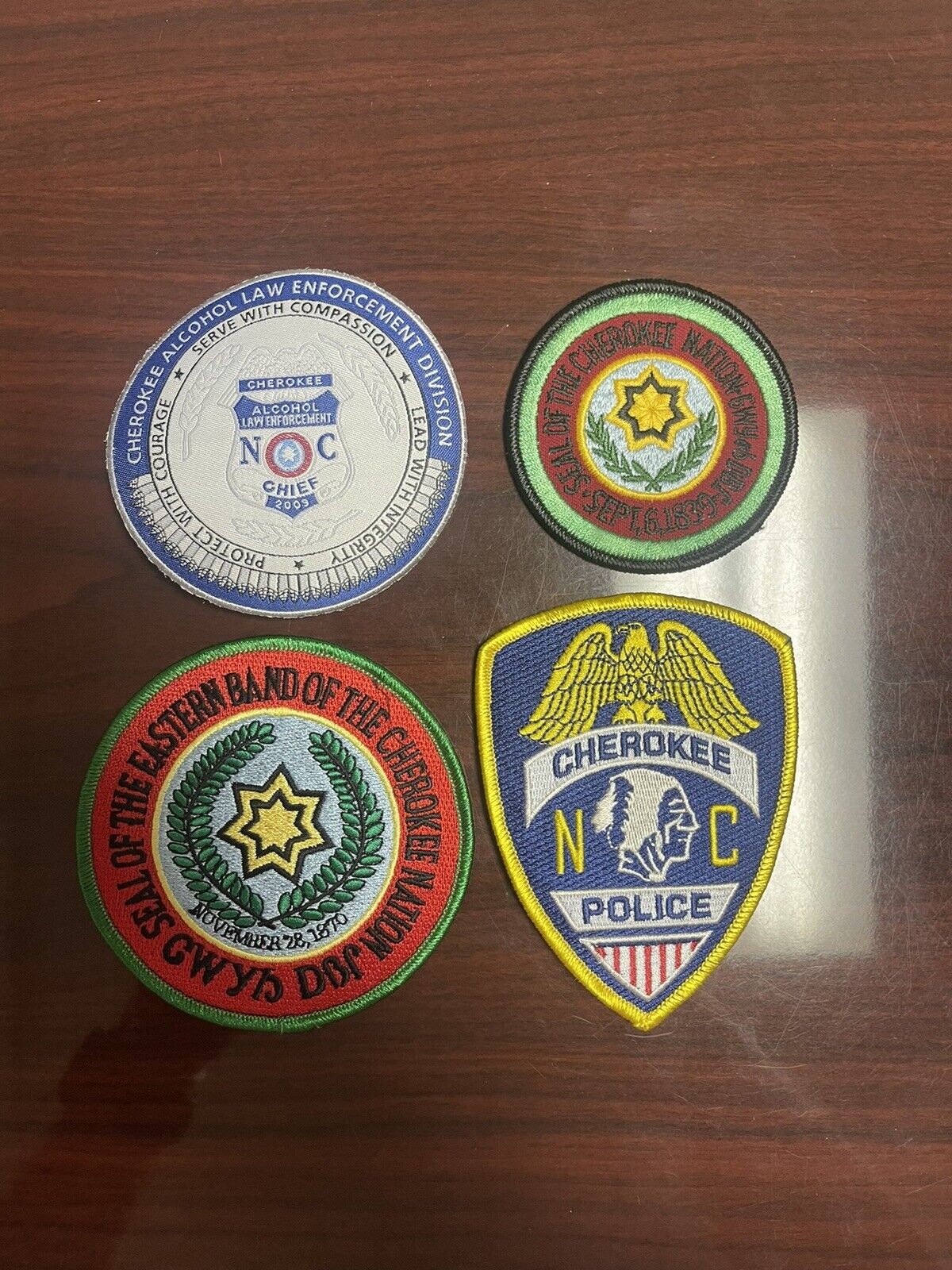 law enforcement patches lot Cherokee Indian Police Lot