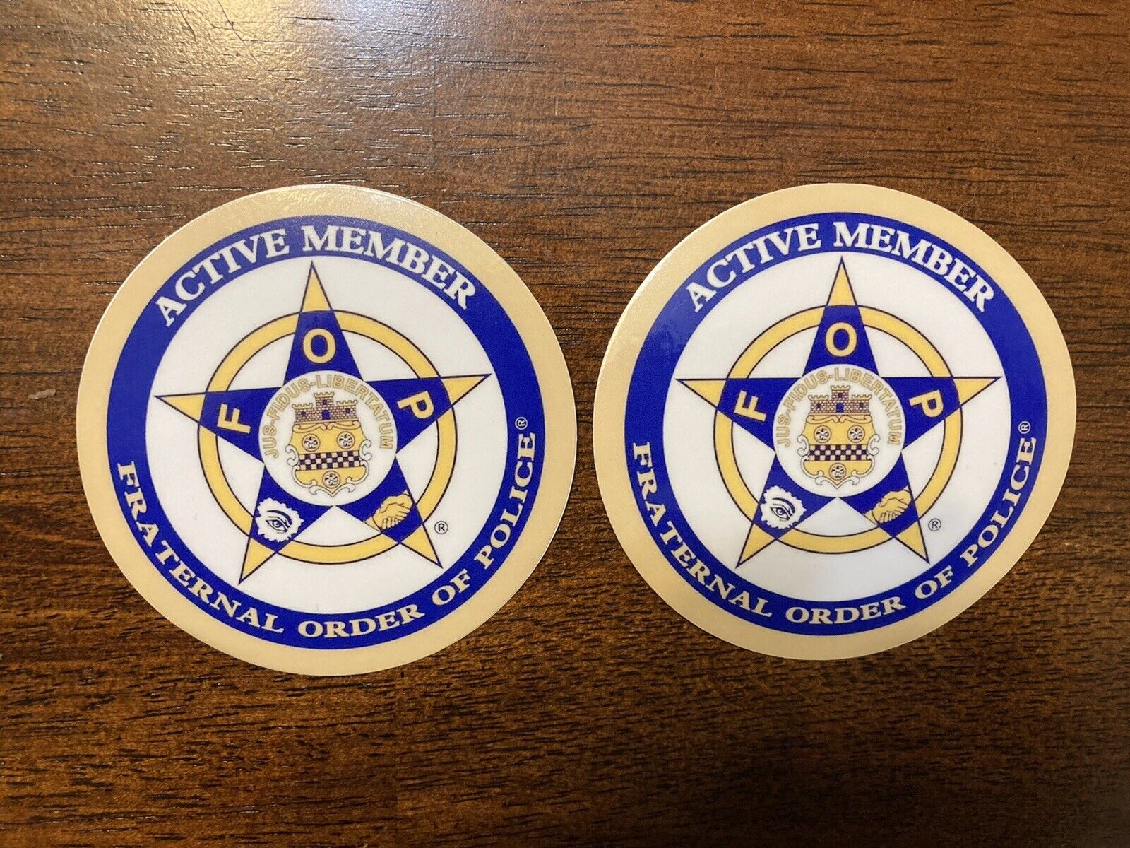 Two (2) 3” FOP Fraternal Order of Police Exterior Sticker Car Window Decal
